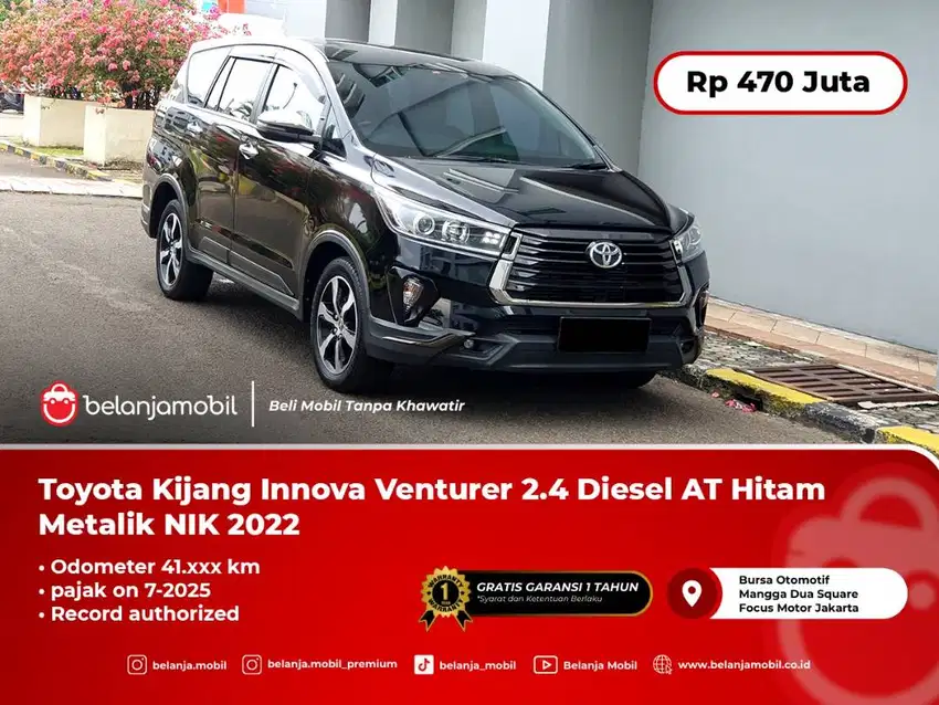 [2 TV] Toyota Kijang Innova Venturer 2.4 Diesel AT Hitam NIK 2022