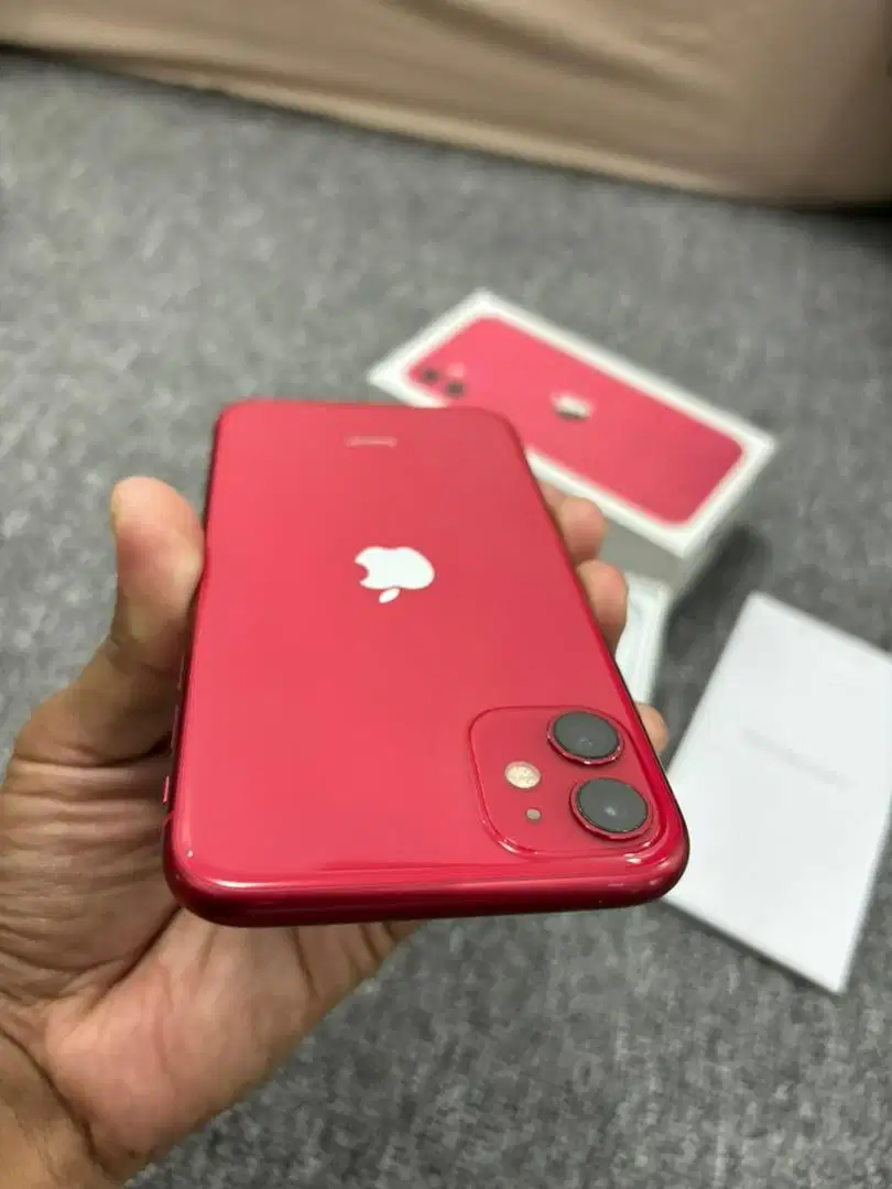 Iphone 11 64gb Red SEMUA NORMAL Fullset Jual Murah BJM