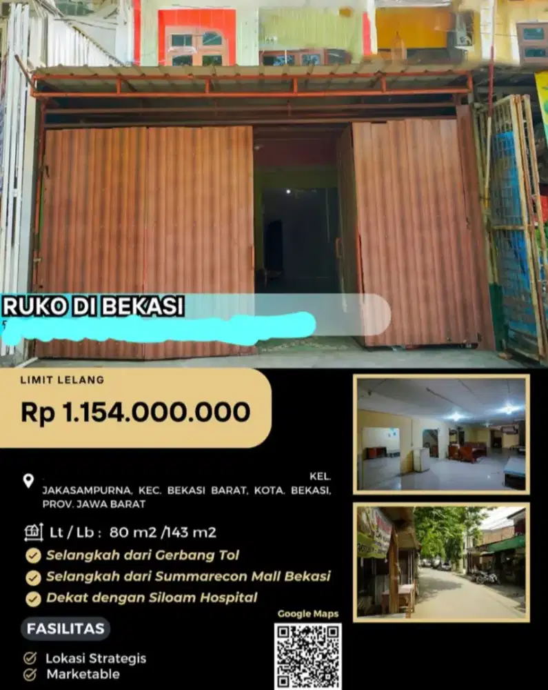 Dijual Ruko Jakasampurna Bekasi Barat