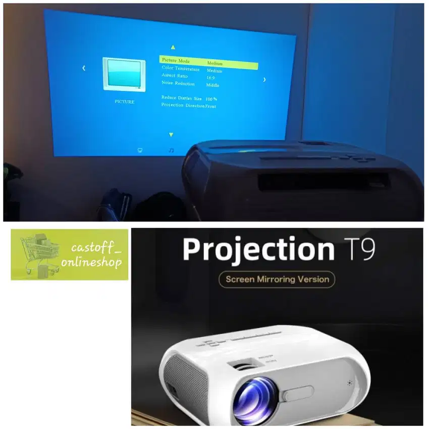 Like New - Basic Multimedia Projector UNIC T9 Screen Mirror HDMI VGA