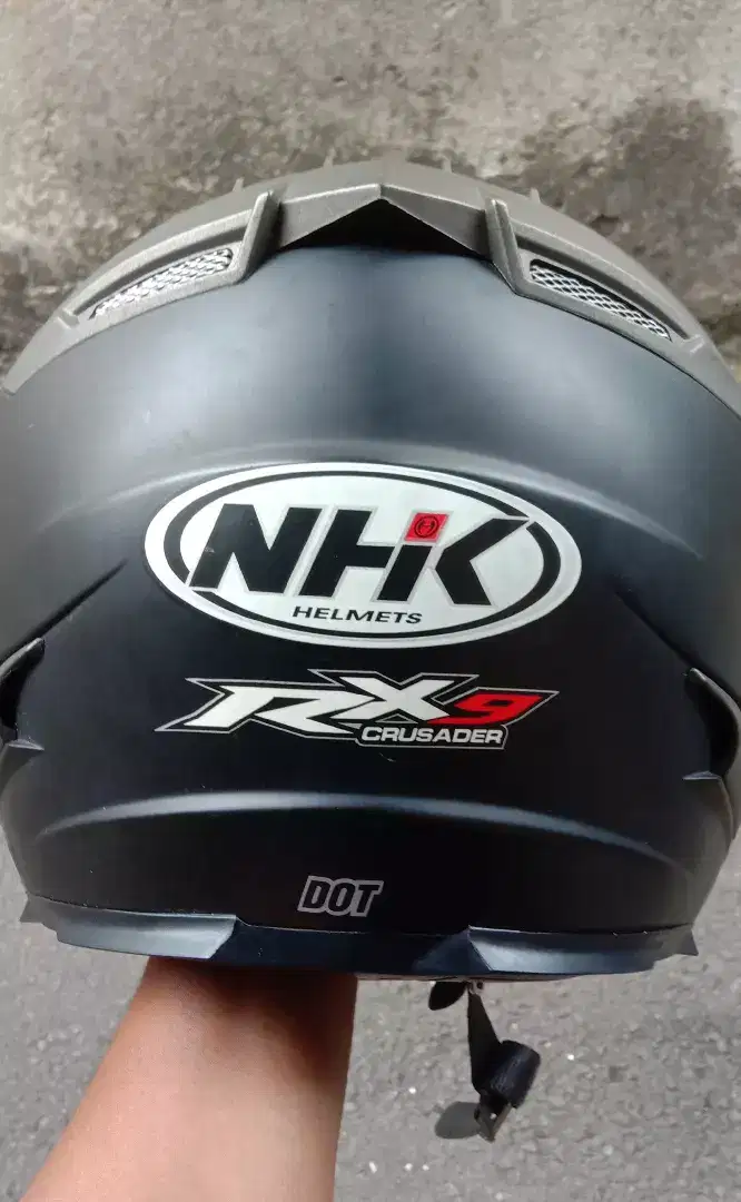 Helm NHK RX 9 Solid Black Doff | Full Face Helmet | Double Visor SNI