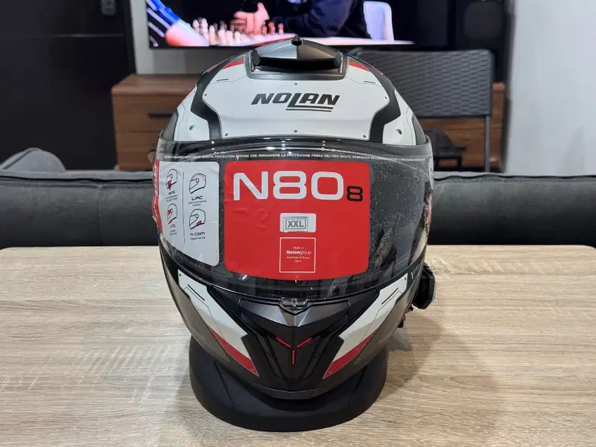 Helm Nolan N80 8 / N808 Starscream N-Com 035 Flat Black White Red