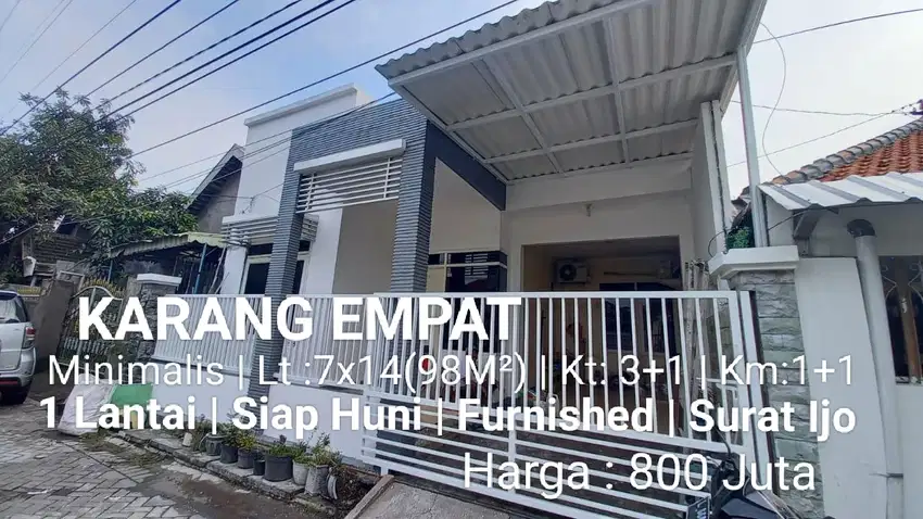 Butuh cepat laku jual Rumah karang empat Minimalis Furnish siap huni