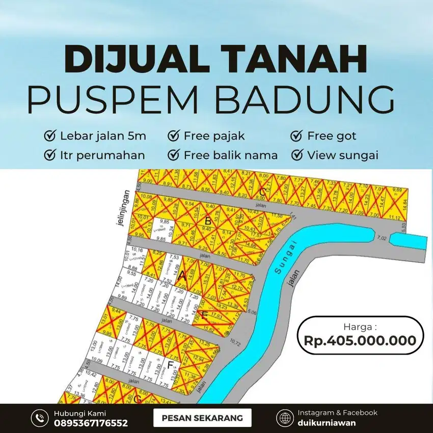 DIJUAL TANAH PRIBADI DEKAT PUSPEM BADUNG