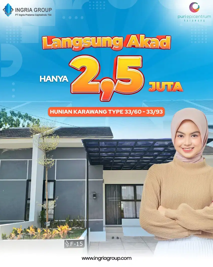 DIJUAL MURAH RUMAH SIAP HUNI DI KARAWANG KLARI 300 JUTAAN SAJA