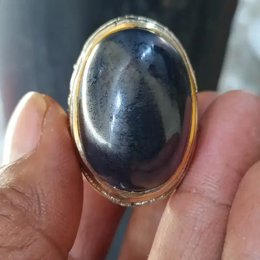 Bacan hitam natural ring no 9