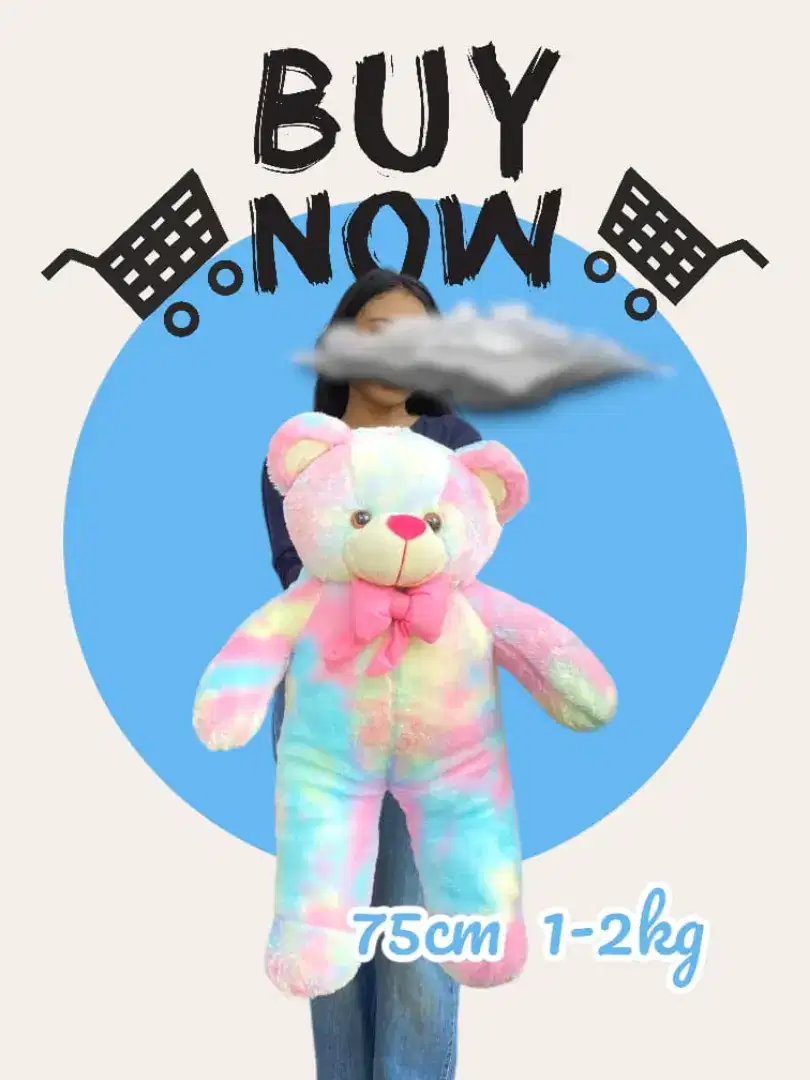 Boneka Teddy bear pita rambow