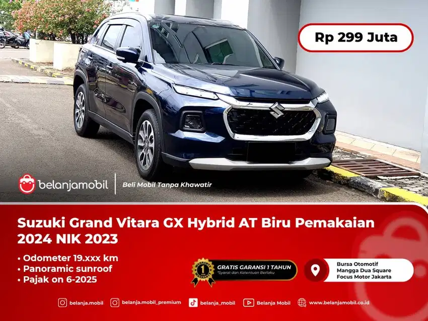 Suzuki Grand Vitara GX Hybrid AT Biru Pemakaian 2024 NIK 2023