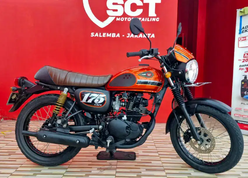 JualCpt 90%LikeNew KM8Rb PjkMei25 KAWASAKI W175 CAFE RACER 2022 ORANGE