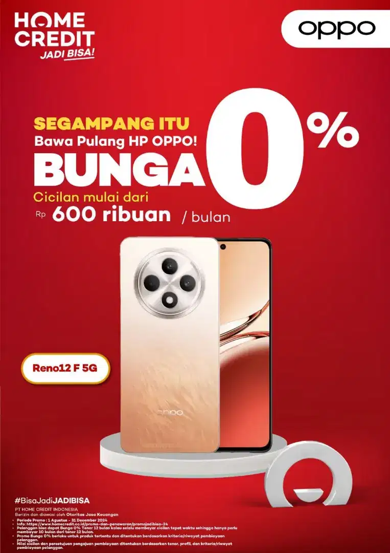 KREDIT OPPO RENO 2F Promo Bunga 0% Fan Bebas 2× Cicilan