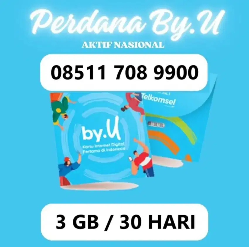 Perdana Hoki by.U Nomor Perdana Cantik 9900 byu Telkomsel by u