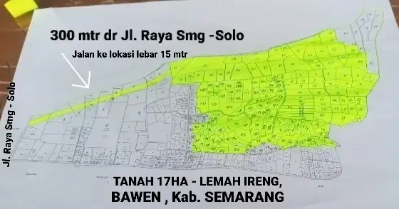 JUAL TANAH 17 HA LEMAHIRENG,BERGAS KAB. SEMARANG