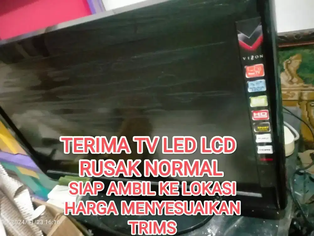 Terima tv led lcd rusak normal dsb