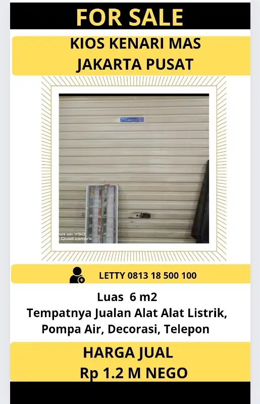 Kios Kenari Mas Jakarta Pusat Rp 1.2 M