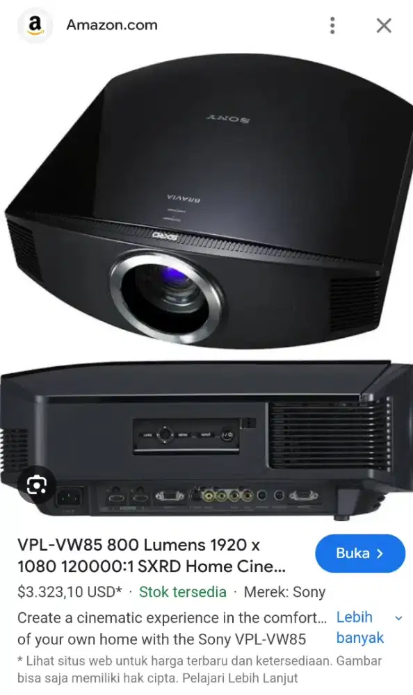 projector sony bravia VPL VW85 rusak perlu di servis atau di kanibal