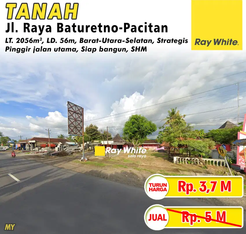 Dijual Tanah Jl. Raya Baturetno-Pacitan