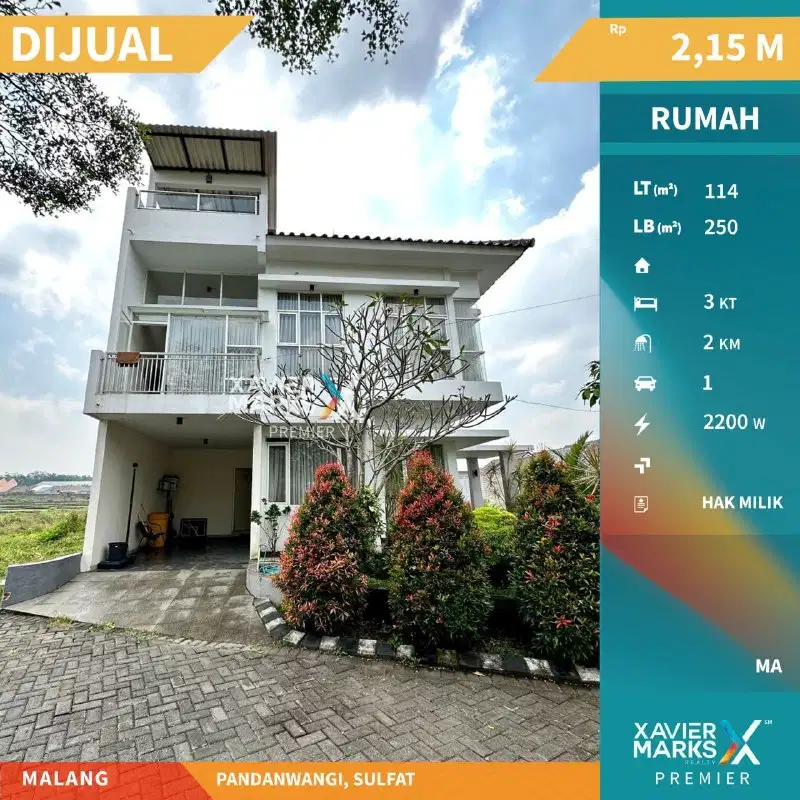 Dijual Rumah Impian Desain Modern Di Pandanwangi Sulfat Malang(OLX290)