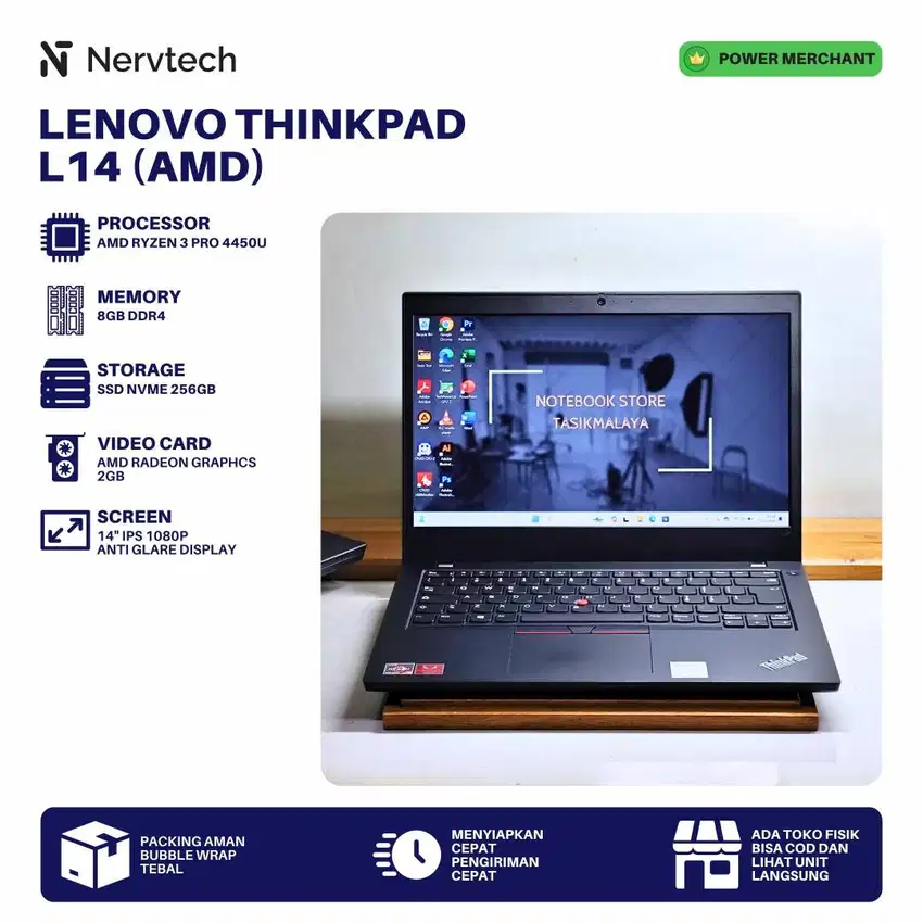 Lenovo ThinkPad L14 AMD Ryzen 3 PRO 4450U 8GB/256GB 14 inch Laptop