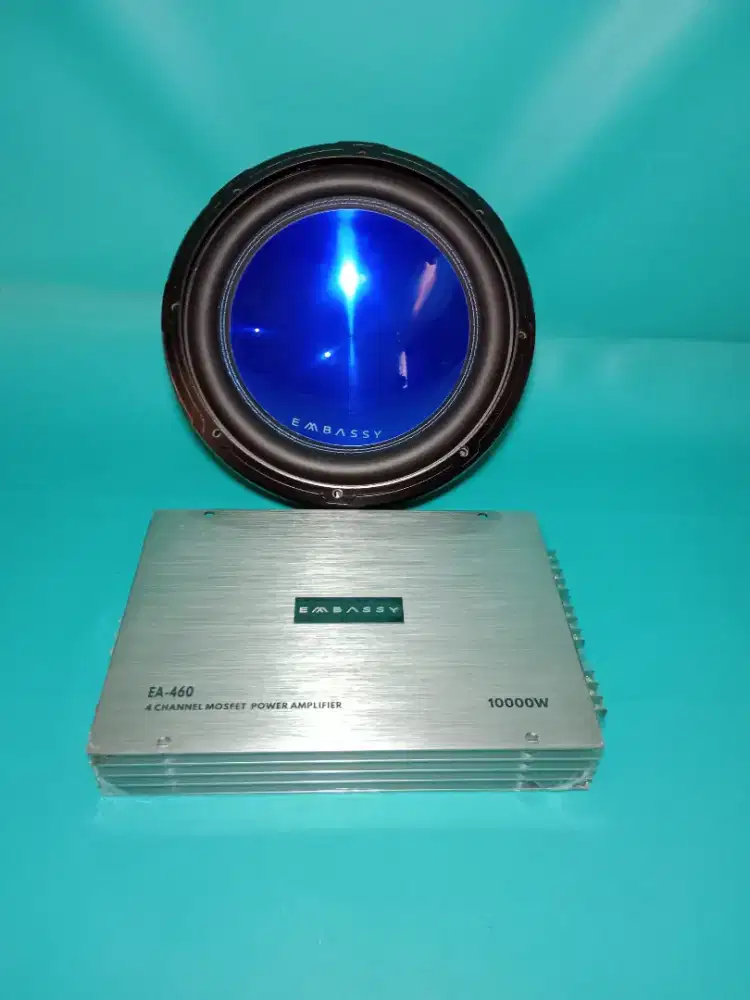 Ples Pasang Power EMBASSY EA-460 4Channel & Subwoofer EMBASSY EW-126
