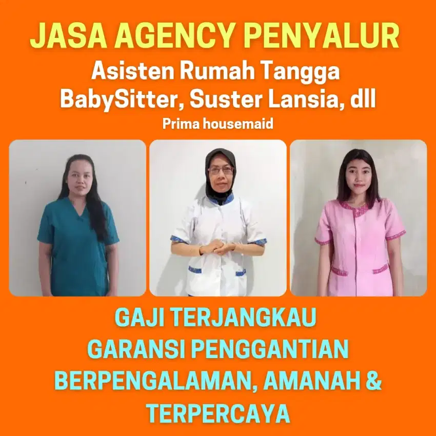 Jasa art, pembantu, babysitter, suster lansia