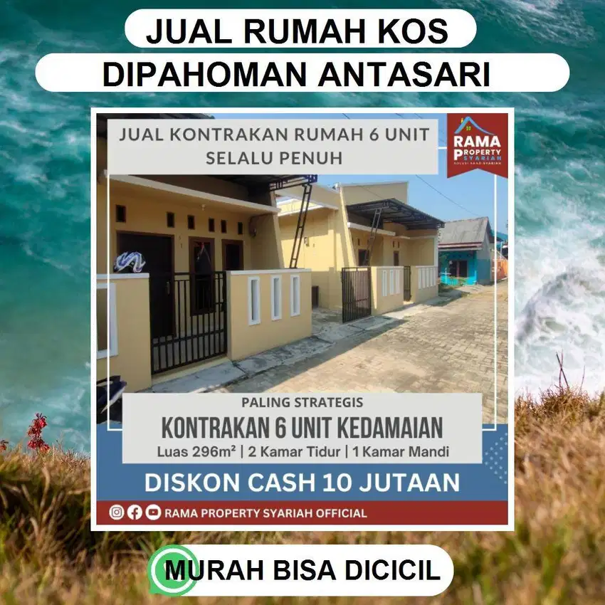 JUAL RUMAH KONTRAKAN DI KEDAMAIAN PAHOMAN HARGA MURAH BISA DICICIL