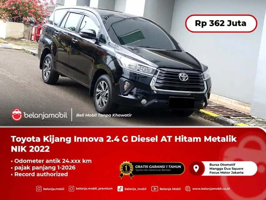 [ PAJAK 1-2026 ] Toyota Kijang Innova 2.4 G Diesel AT Hitam 2022/2023