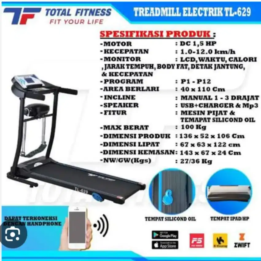 Treadmill elektrik TF 629