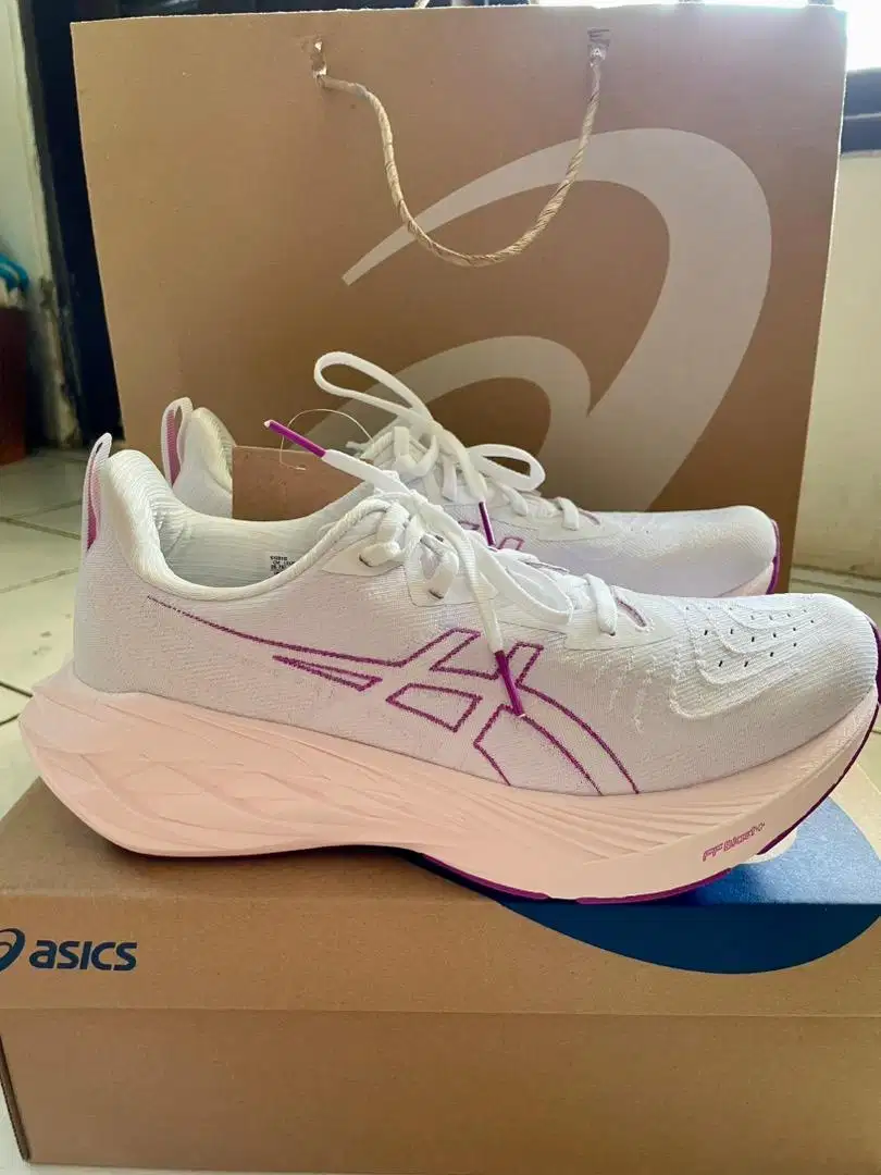 Sepatu Asics Novablast 4 Women’s Road Running Shoes Soothing Sea/White