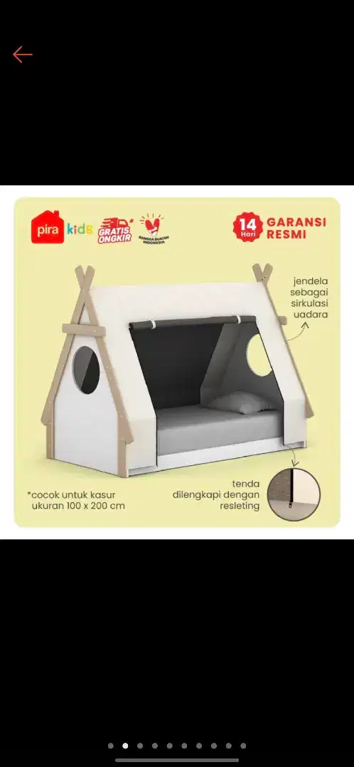 Divan tempat tidur anak ukuran 100x200