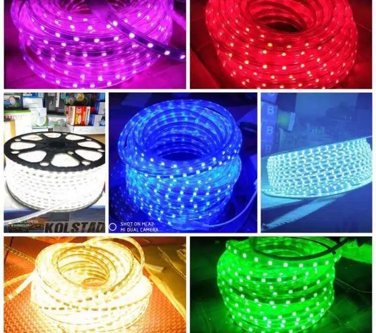 Lampu led strip neonflex listrik dan aki 12v