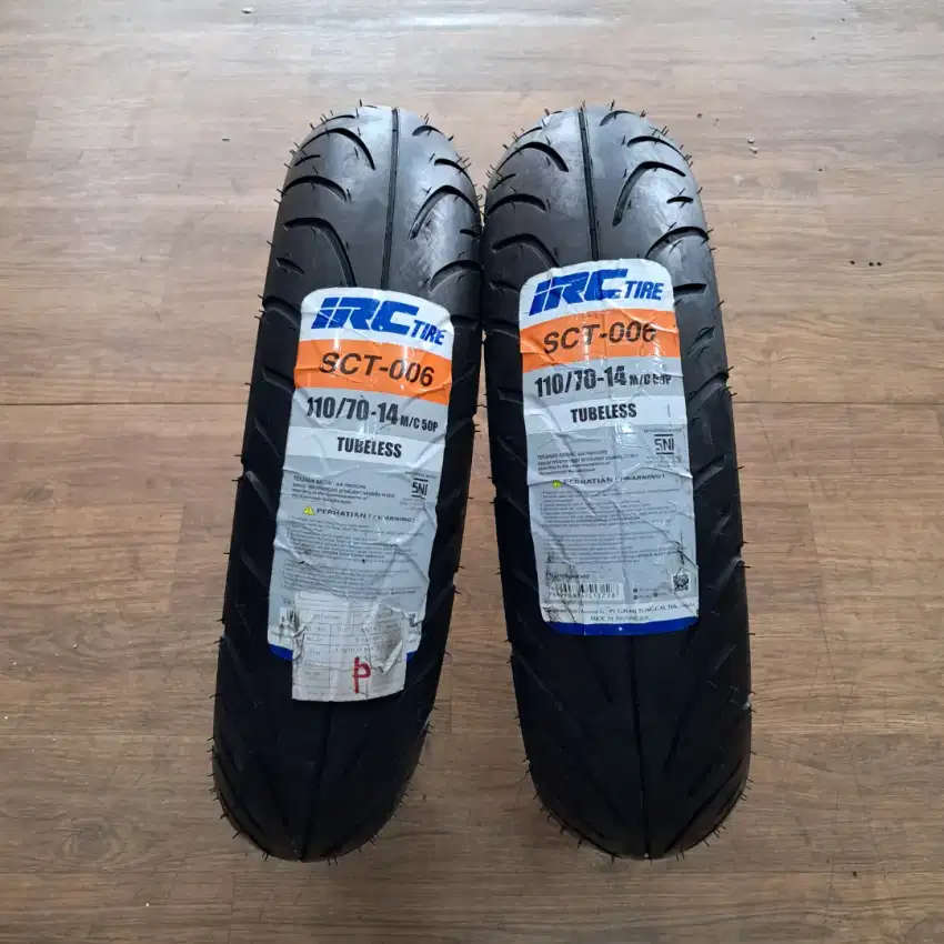 IRC SCT006 TL 110/70 -14 M/C 50P (HARGA 1PCS BAN BARU)