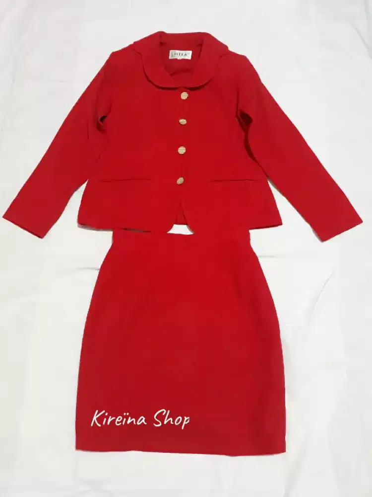 Dress Stelan Warna Merah