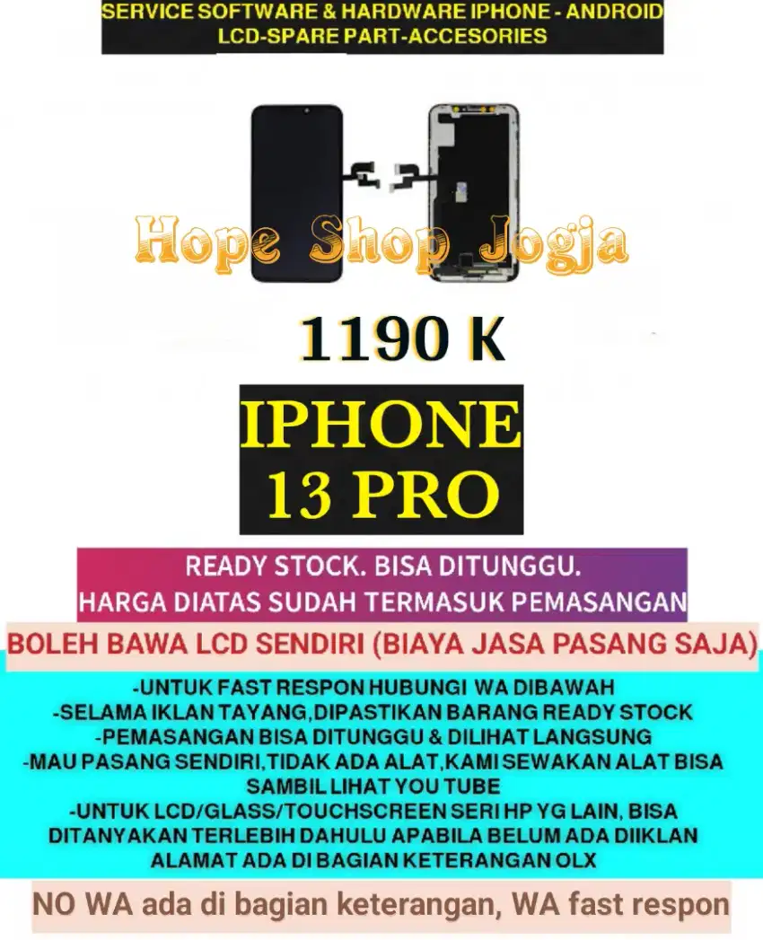 Service Iphone-Ganti Touchscreen-Baterai-LCD Iphone 13 Pro