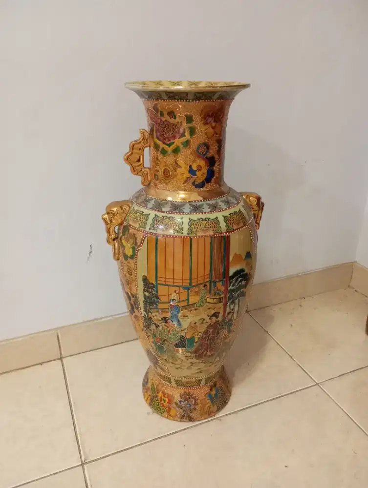 Guci Vas Keramik China Cina asli antik tinggi 60cm