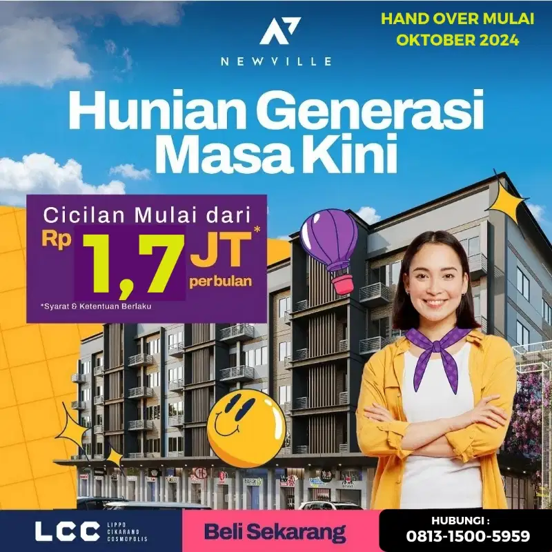 APARTEMEN NEWVILLE LIPPO CIKARANG CICILAN 1 JUTAAN