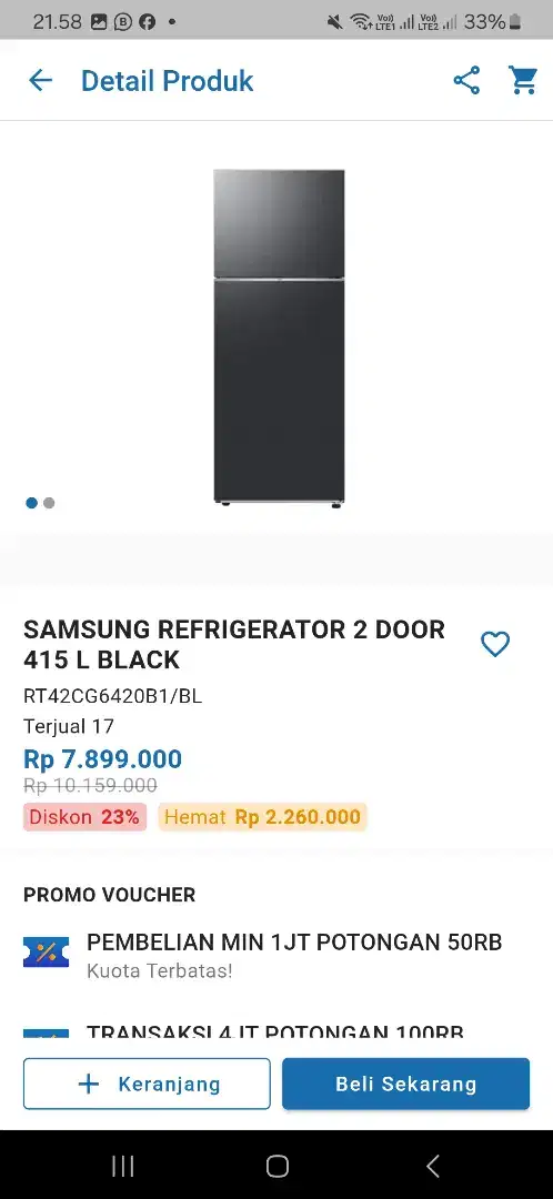 KULKAS SAMSUNG 420 LITER PROMO