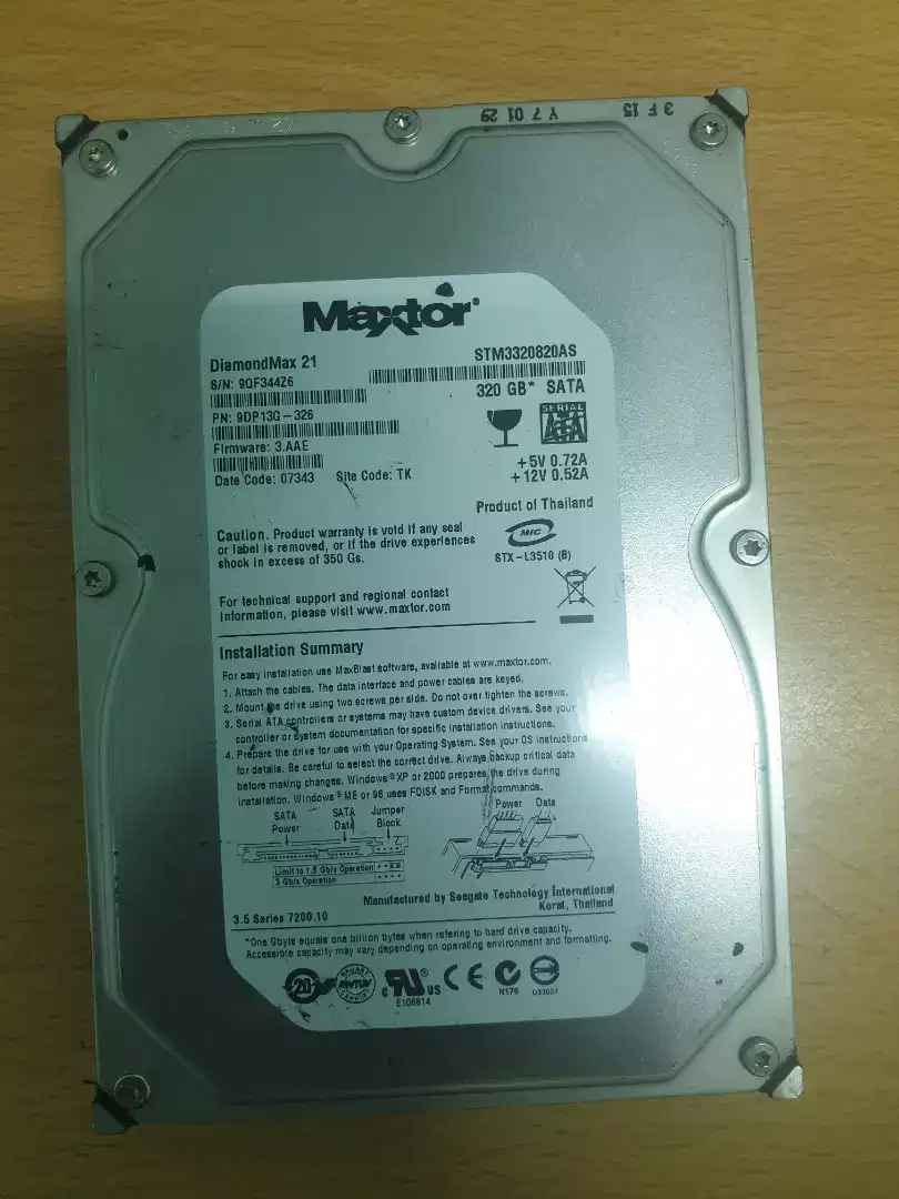 Hdd 320Gb normal