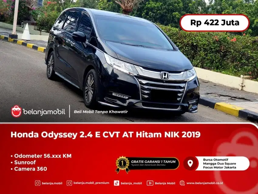 [ SUNROOF ] Honda Odyssey 2.4 E CVT Sunroof AT Hitam NIK 2019/2020