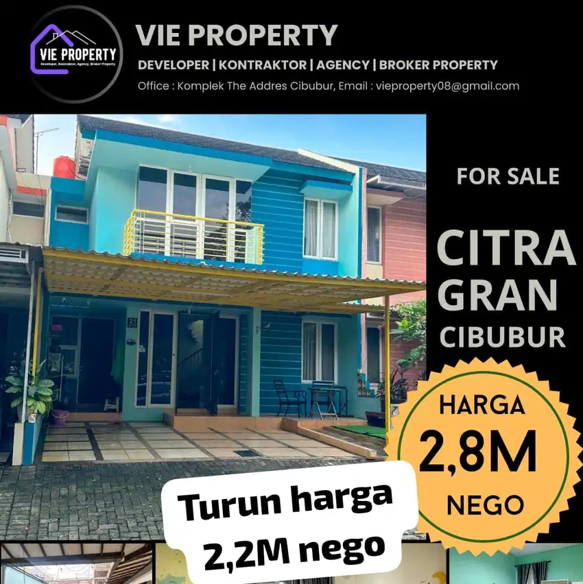 Harga Turun Citragran Cibubur Rumah Jual Cepat LT 160