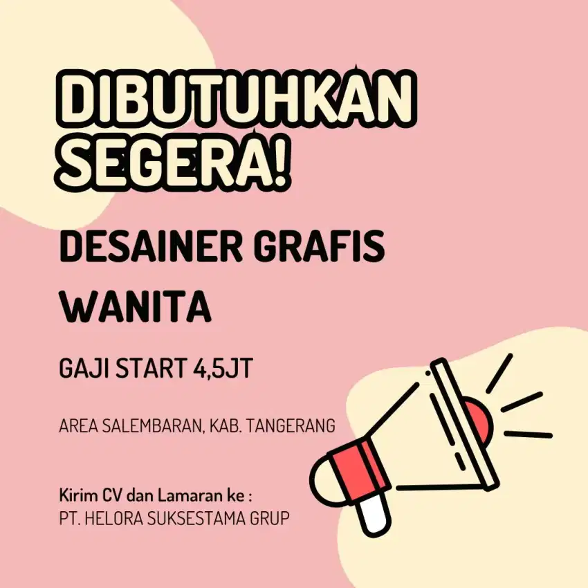 Lowongan Pekerjaan Graphic Designer Wanita