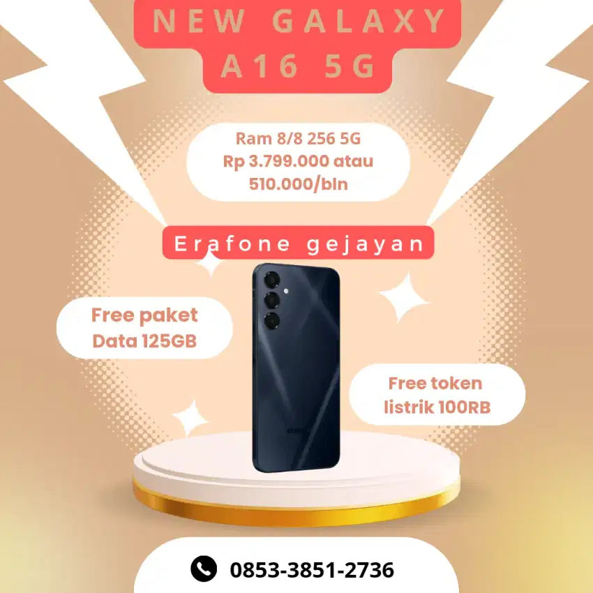 NEW GALAXY A16 4G FREE TOKEN LISTRIK FREE PAKET DATA 125GB BISA KREDIT