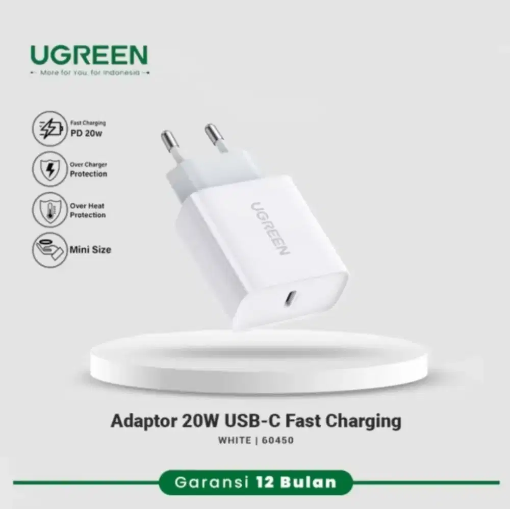 Ugreen Charger Adaptor 20W Fast Charging USB Type C Original