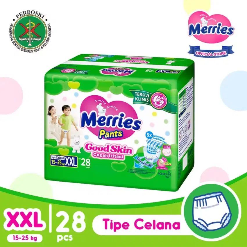 Merries pants good skin popok celana  XXL berisi 28 pieces