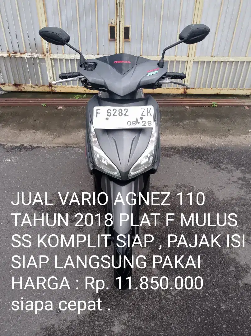 DI JUAL CEPAT CASH , BISA JUGA CREDIT , HONDA VARIO 110 AGNEZ PLAT F.