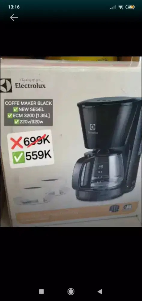 coffee maker ECM 3200 black 1,35 L