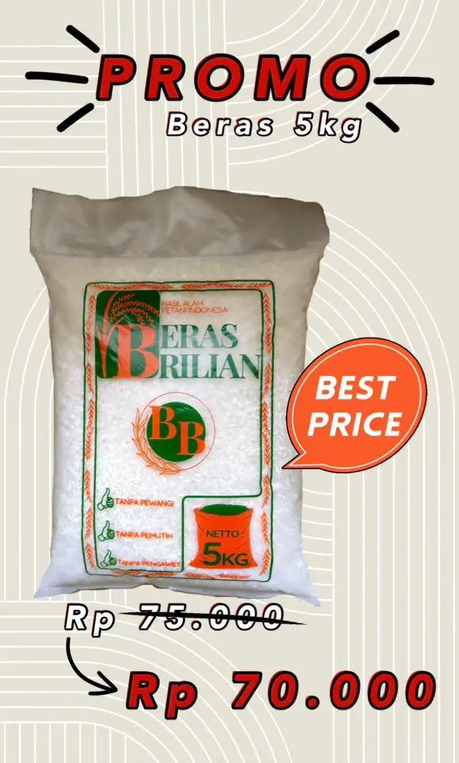 Beras 5kg kualitas premium organik