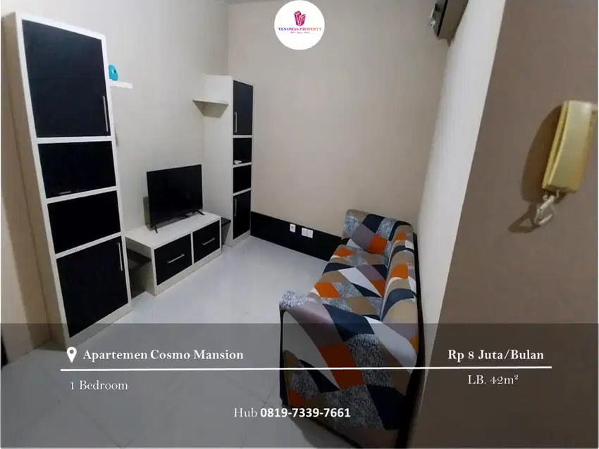 Disewakan Apartement Cosmo Mansion 1BR Full Furnished Low Floor