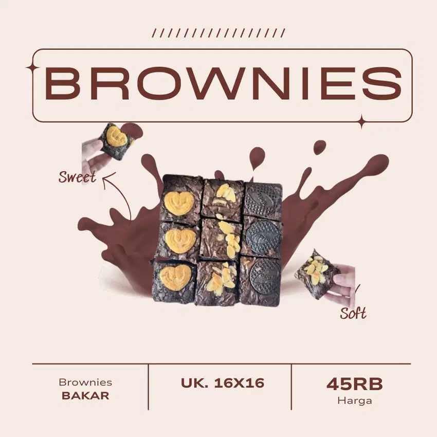 Brownies Bakar uk 16cmx16cm