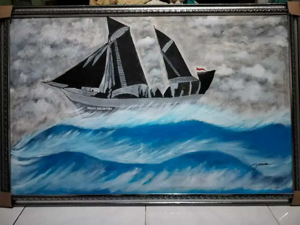 Lukisan Perahu Layar Phinisi Nusantara