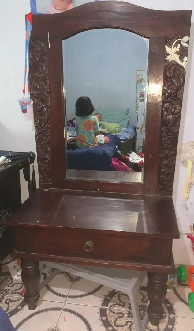 Meja Rias Jati ukir vintage